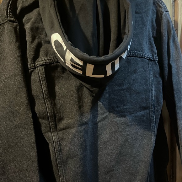 Celine Charcoal Hooded Denim Jacket - Picture 2 of 7